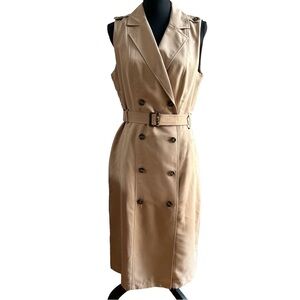 WHBM Sleeveless Belted Long Trench Vest. Size 10.